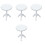 4Pcs White Mini Round Table Figurines Miniature Wooden House Decor 3