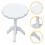 4Pcs White Mini Round Table Figurines Miniature Wooden House Decor 10
