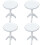 4Pcs White Mini Round Table Figurines Miniature Wooden House Decor 5