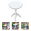4Pcs White Mini Round Table Figurines Miniature Wooden House Decor 9
