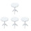 4Pcs White Mini Round Table Figurines Miniature Wooden House Decor 2