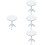 4Pcs White Mini Round Table Figurines Miniature Wooden House Decor 6
