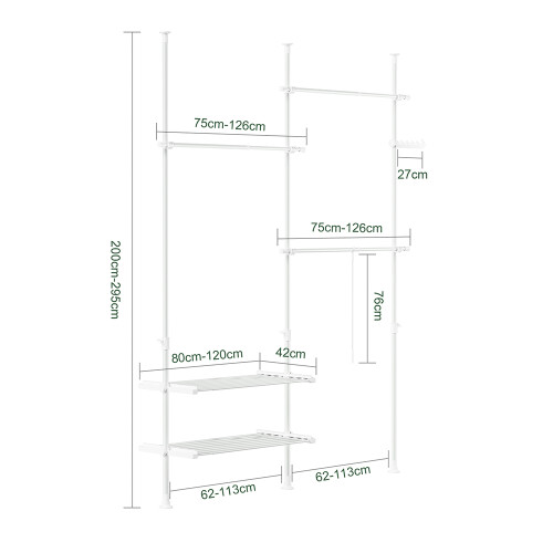 SoBuy Walk-in Closet 195x42x295cm 2