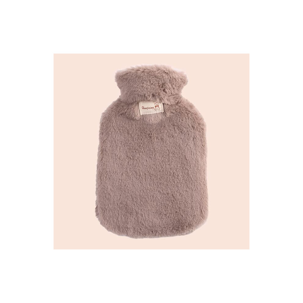 Dark Waterfilling Hot Water Bag Thickened Plush Density Pvc 2000Ml Coffee Winter Hand Warmer Bottle Cover