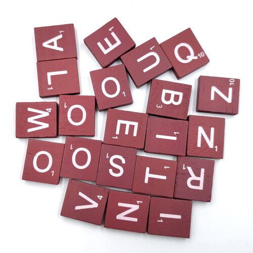 100Stk Naturholzchips 26 Alphabet Puzzle 2