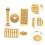 2 Set Miniature In Ottone Con Barra , Abaco Rame E 11