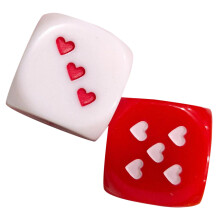 2 Pièces À Motif De Cœur Dés Pour Jeux Et Fête
