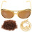 Conjunto Perucas Disco Colar Falso Corrente Óculos Sol 70 8
