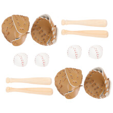 4 Zestawy Mini Baseball Dla Dzieci: Kij, Rękawica, Piłka, Domki
