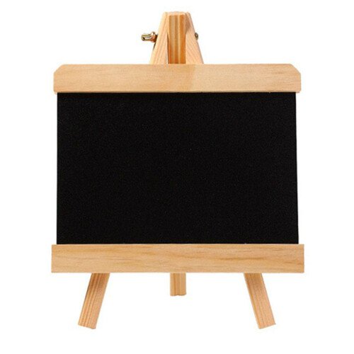 2Pièces Tableau Noir En Bois Mini Supporté Pour Dessin Et Messages 1