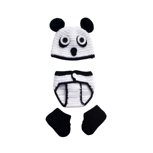 2 Pezzi All'Uncinetto Panda Per Foto