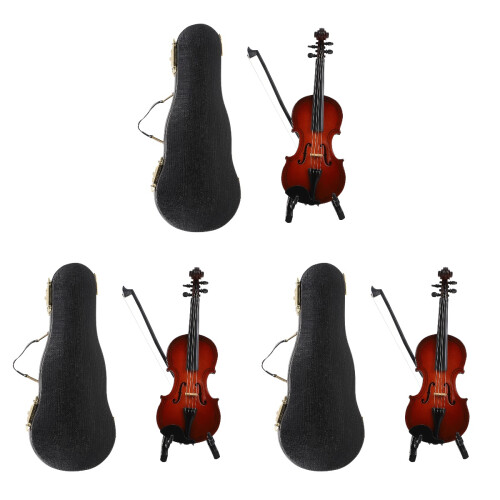 3 Set Mini Violino Elegante Decorazione Per Foto 2