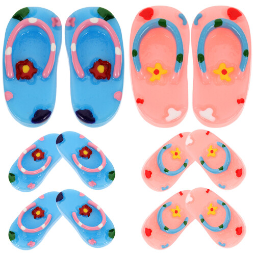 6 Par Miniatyr Strandflip-Flops Hawaiianskt Tema 2
