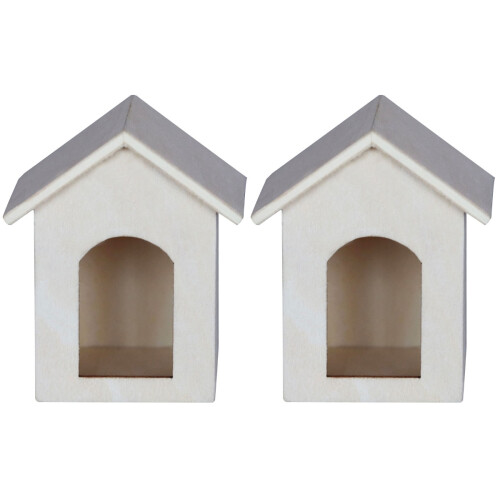 2St Beige Mini Modellhus För Barn Och Elegant Heminredning 1