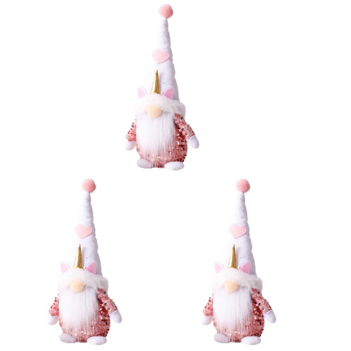 3Pcs Lång Mössa Gnomdocka Dvärgdocka Dockdekoration 1