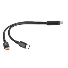 Cordon de données de charge USB C à 2 sorties rapides-1,2 m Noir