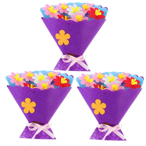 3Pcs -Vävdt Tyg Blommor För Barns Hemsnickrande Leksaker 1