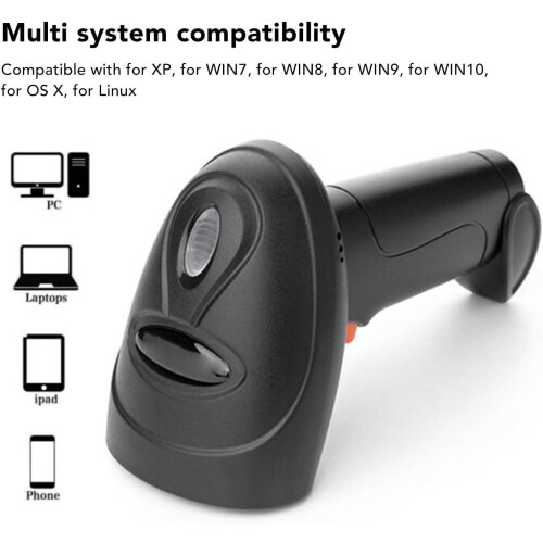 Wireless 2D Barcode Scanner USB Interface  Endurance 2 Modes Compact Portable For Express 1