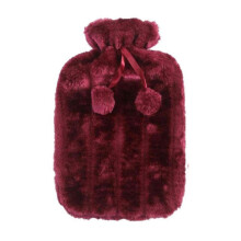 Hot Water Bottle Cover 2L Winter Protective Case Removable Plush Fur Soft Cloth Heat Preservation Cover Hot Pink