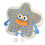 Cute Star Pattern Sofa Pillow With Funny 3D Sausage Lip-Blue 1