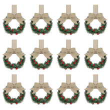 Reusable Plastic Bowknot Ribbon Closet Rings-Light Yellow 12pcs