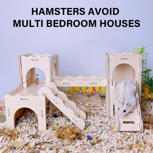 Wood Hamster Huts Hideouts Small Animal Activity Toy Hamster-C 2