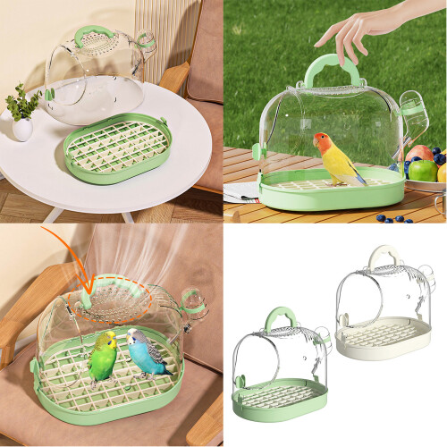 Clear Parrots Carrying Case for Small Bird Go Out-White 2