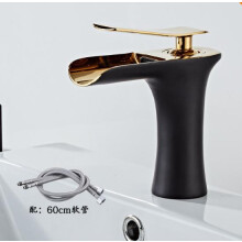 Waterfall Bathroom Faucet, Waterfall Spout Solid Brass Tall Vessel Sink Faucet with Single Hole Design, Mixer Tap for Lavatory Vanity with Hot and Col