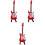 3 Pièces Mini Guitare Électrique Rouge 10 Cm Avec Boîte Et Support 3