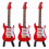 3 Pièces Mini Guitare Électrique Rouge 10 Cm Avec Boîte Et Support 4