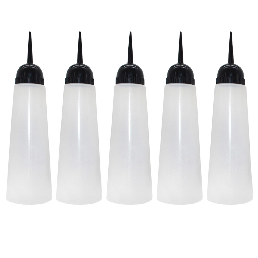 Solustre 5Pcs 160Ml Refillable Hair Dye Bottles With Oblique Nozzle For Salon
