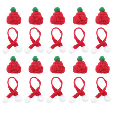 20Pcs Mini Doll Hats Scarf Knitted Woolen Hat Diy Phone Shell Decor