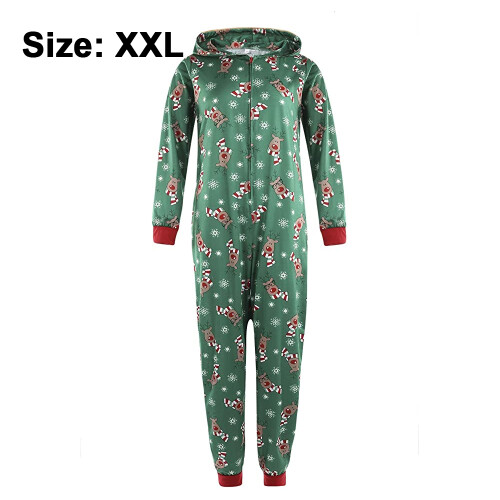 Πιτζάμα Onesie με κουκούλα και φερμουάρ για ενήλικες, ολόσωμο με σχέδιο άλκης και 1