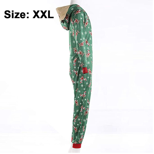 Πιτζάμα Onesie με κουκούλα και φερμουάρ για ενήλικες, ολόσωμο με σχέδιο άλκης και 2