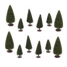 15pcs 1/100 1/150 1/200 Green Scenery Landscape Model Cedar Trees