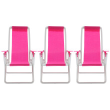 3Pcs Beach Lounge Chairs Kids Plaything Mini House Decorative Chairs