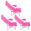 3Pcs Beach Lounge Chairs Kids Plaything Mini House Decorative Chairs 7
