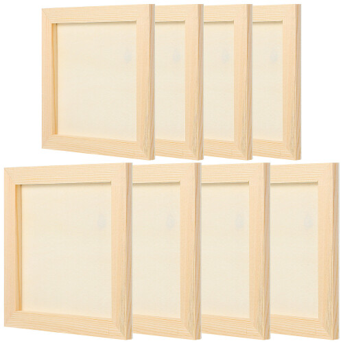 8 Pcs Wooden Square Craft Frames Diy Photo Frames For Crafts