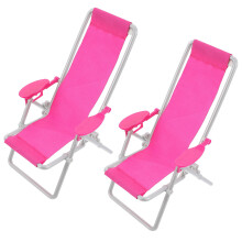 2Pcs Beach Lounge Chairs Kids Plaything Mini House Decor