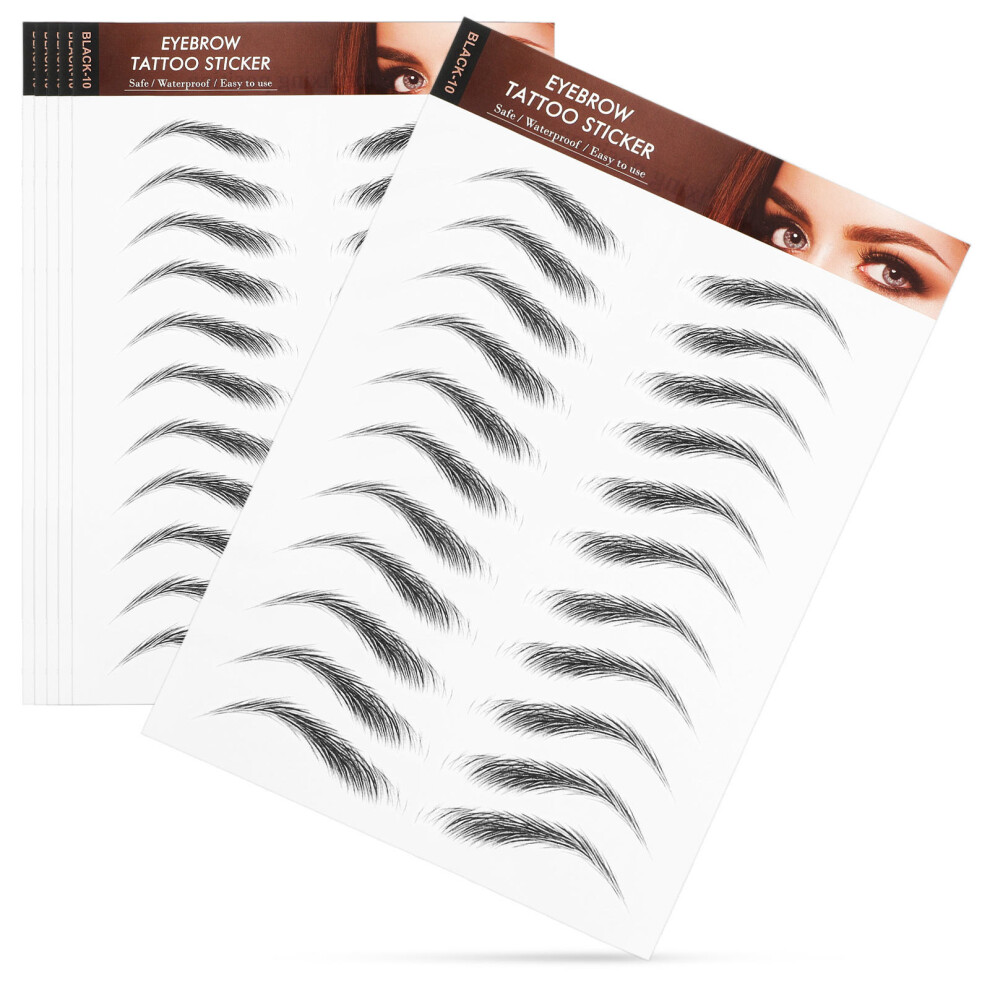 Iplusmile 6 Sheets Hair Like Eyebrow Transfer Sticker For Grooming