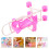 4Pcs Pink Plastic Foldable Baby Doll Stroller With Frame For Toddlers 10