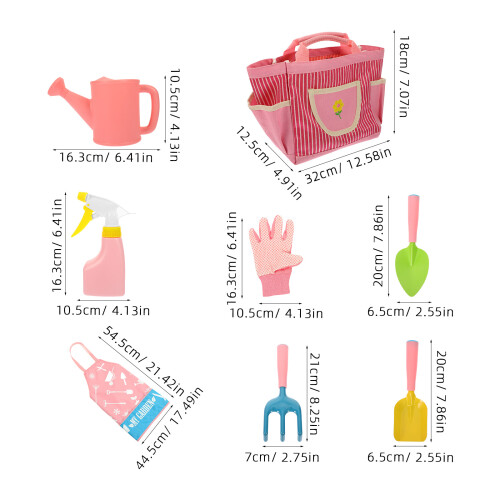 Kids Gardening Tools Set With , Rake, Watering Can, Apron 1