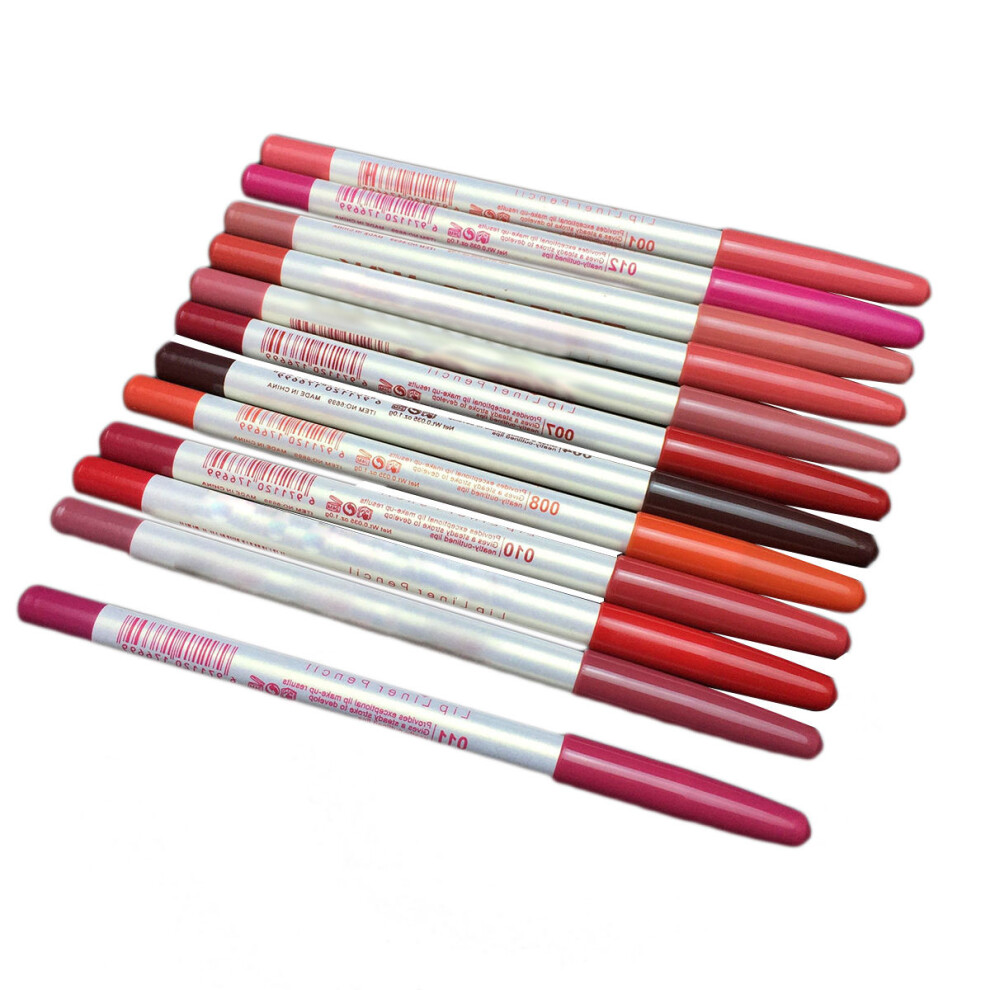Iplusmile 12Pcs Waterproof Multi-Color Lip Liner Pencil Set