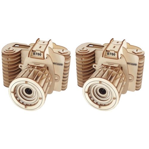 2Pz Puzzle in Legno Telecamera 3D Per Bambini Chiaro 1