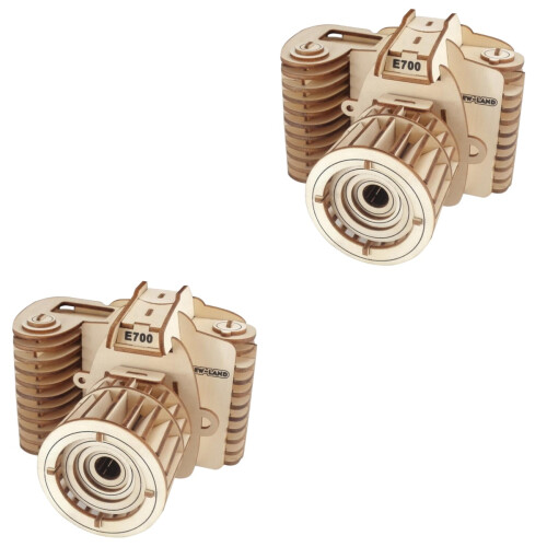 2Pz Puzzle in Legno Telecamera 3D Per Bambini Chiaro 2
