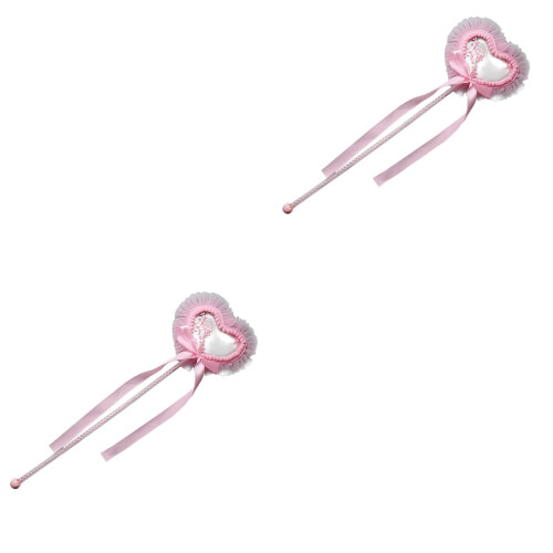 2 Bacchette A Cuore Rosa Con Nappina Per E Cosplay 2
