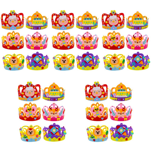 30 Sets Kinder Verjaardagskroon DIY Kit Met Materialen 2