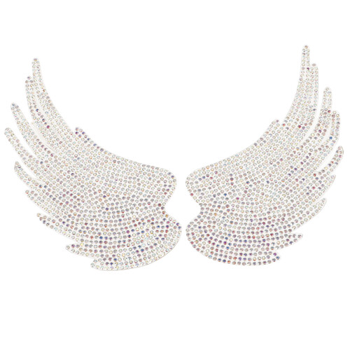 2 Unidades De Patch Asas Com Glitter E Strass Para Roupas