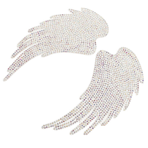 2 Unidades De Patch Asas Com Glitter E Strass Para Roupas 1