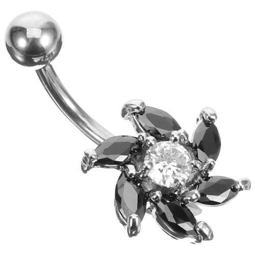 Zircon Navelring Av Rostfritt Glittrig Magepiercing